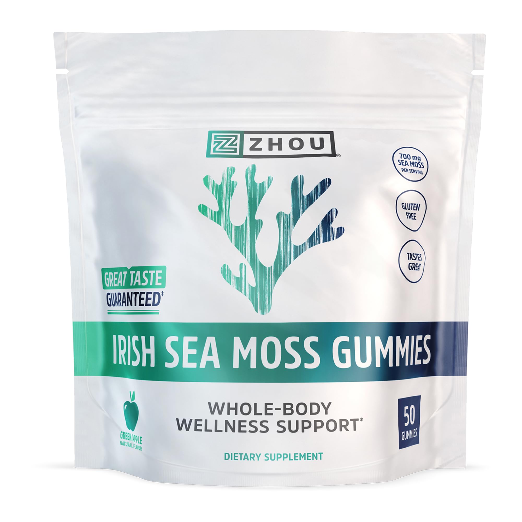 Gommes ZHOU à base d'algues irlandaises goût pomme verte, soutien quotidien.