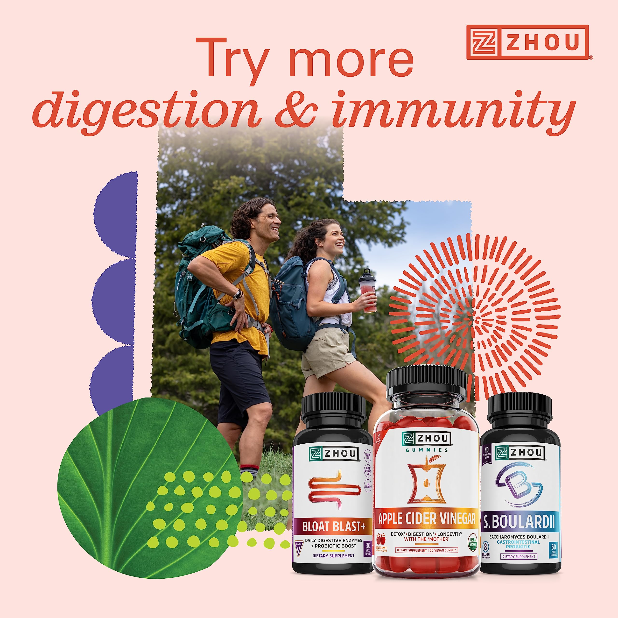 Produit Zhou Gut Guru sans gluten et sans OGM pour régimes véganes