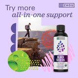 ZHOU capsules d'huile de nigelle, format pratique pour la vie active.