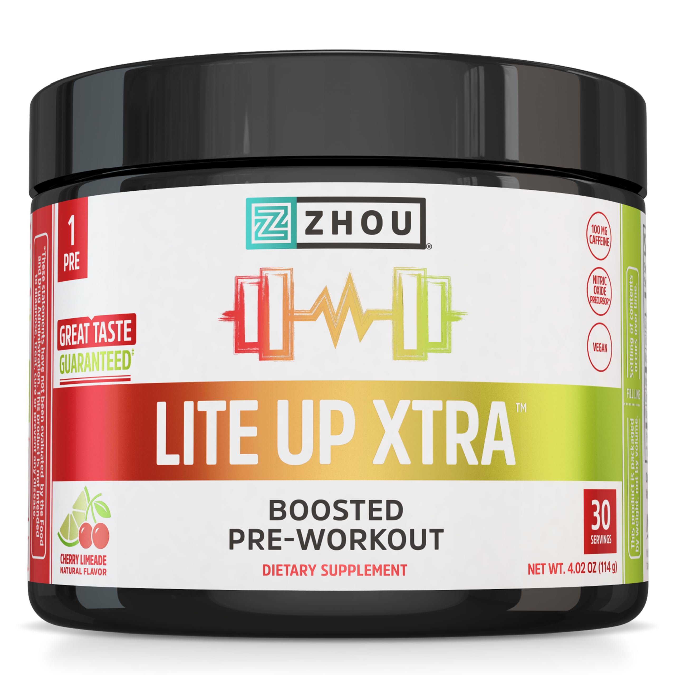 ZHOU Lite Up Xtra – Bouteille cerise-limeade, énergie propre pour l'entraînement