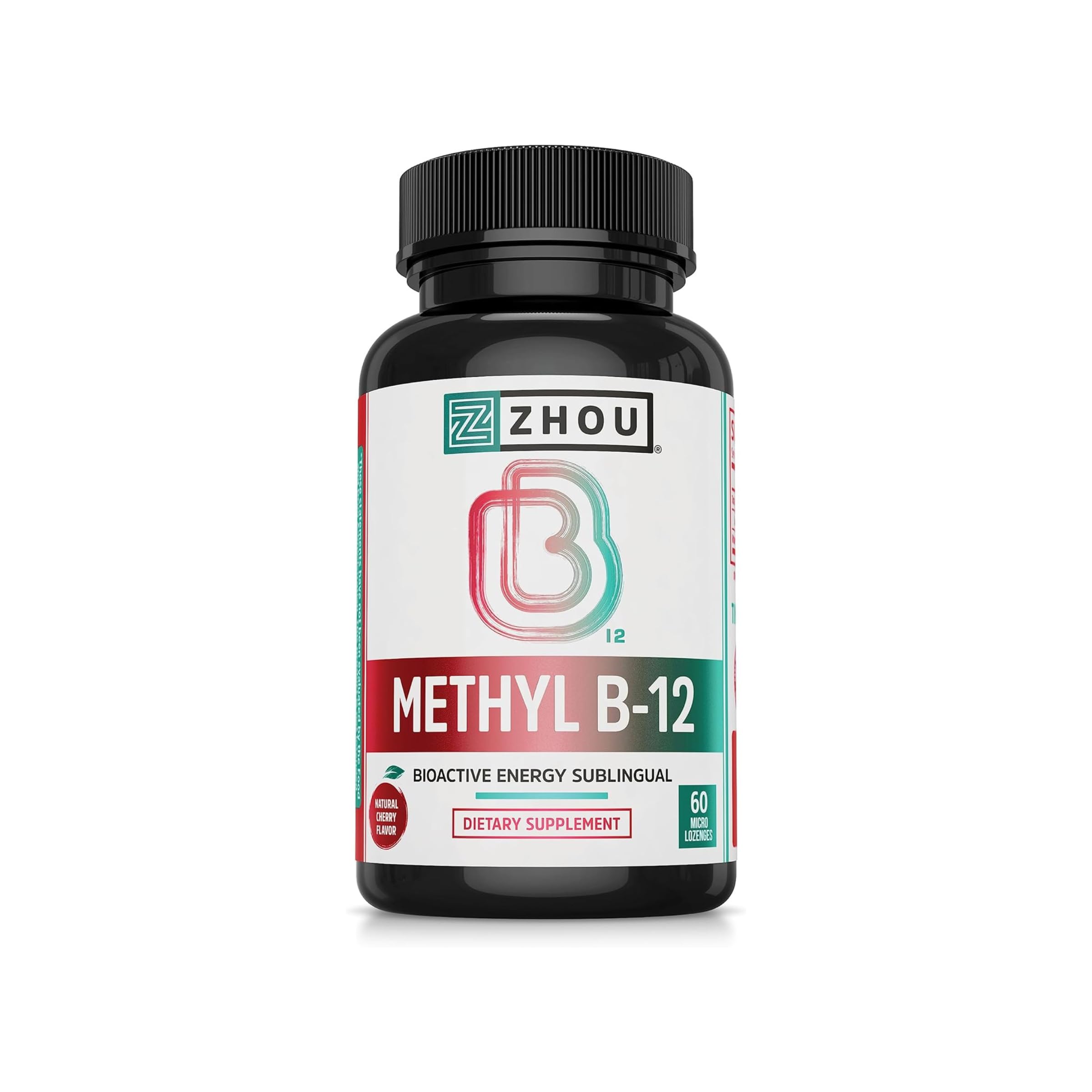Zhou Methyl B12 pastille cerise, énergie rapide et absorption efficace.