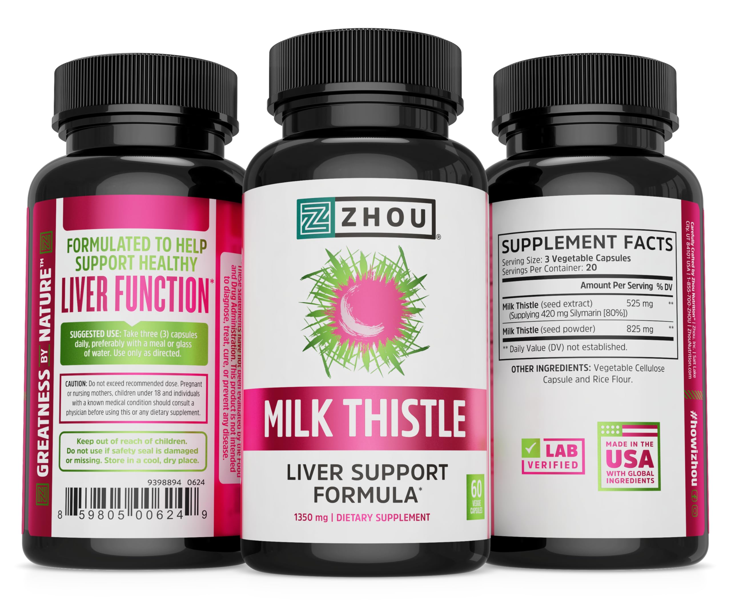 ZHOU Milk Thistle Usage Quotidien avec posologie simple pour une routine détox légère.