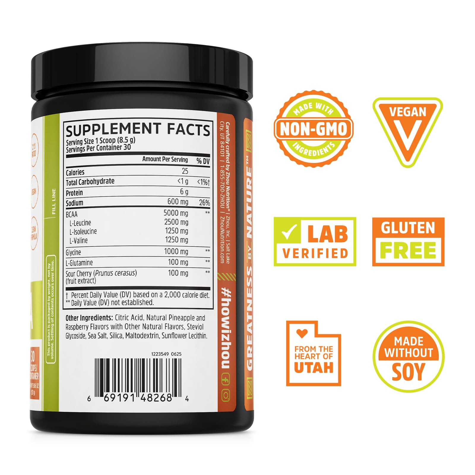 ZHOU Muscle BCAA Poudre — doseuse incluse pour mesurer facilement la portion