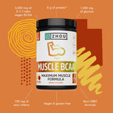 ZHOU Muscle BCAA Poudre — mélange smoothie goût tropical pour énergie légère