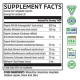 Zhou Nutrition Ashwagandha: étiquette lisible, facile à intégrer à la routine quotidienne.
