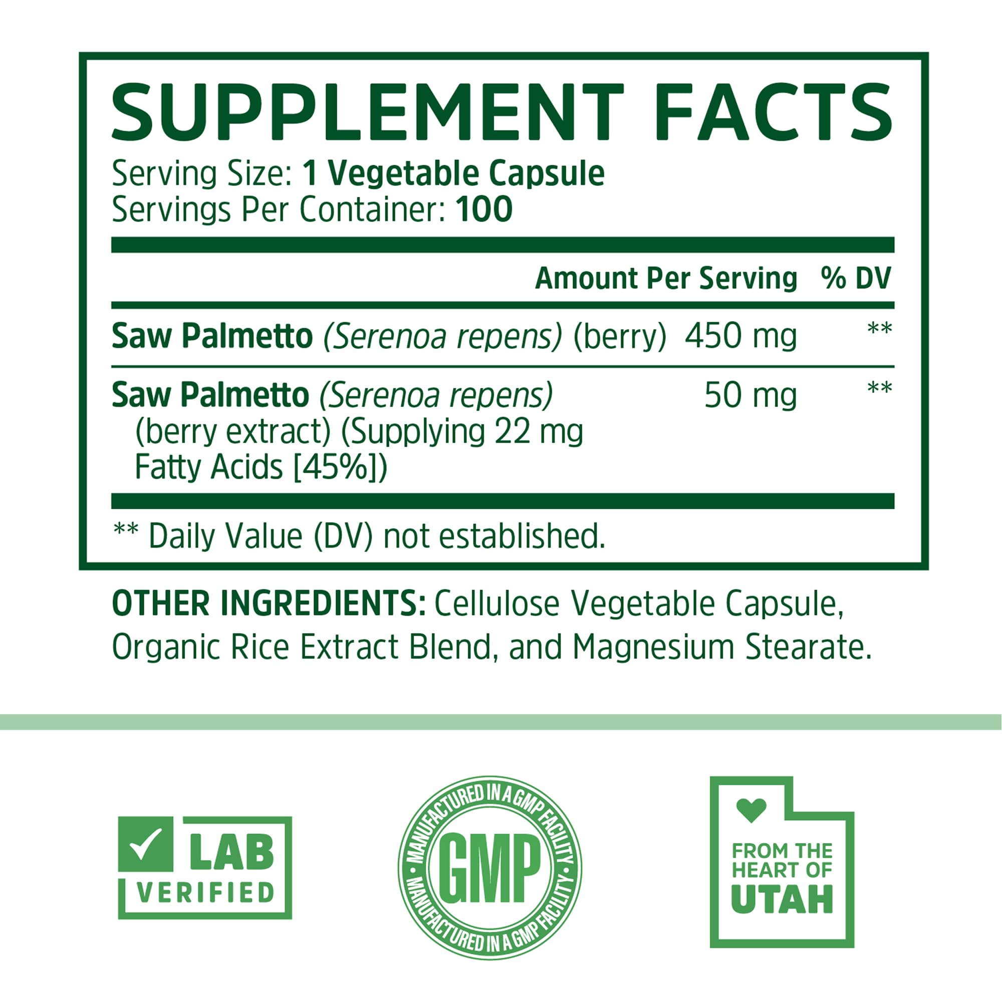 ZHOU Saw Palmetto 500 mg – bouteille pratique pour une routine quotidienne.