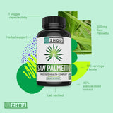 ZHOU Saw Palmetto 500 mg – emballage avant pour éveiller la curiosité.