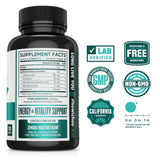 Étiquette Zhou Spiruline affichant sans OGM et ingrédients végétaux.