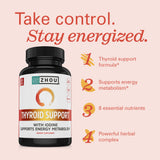 ZHOU Thyroid Support – ingrédients visibles sur l'emballage.