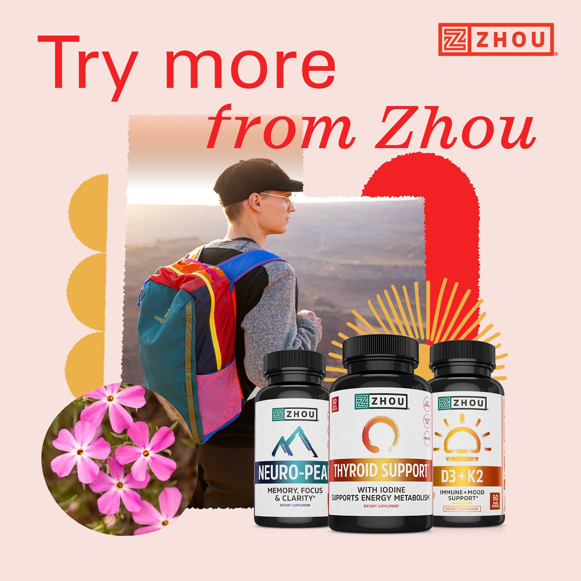 ZHOU Thyroid Support – produit sur plan de travail, routine matinale simple.