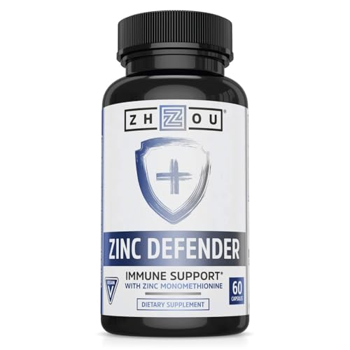 Zhou Zinc Defender bouteille de 60 capsules, soutien minéral quotidien.