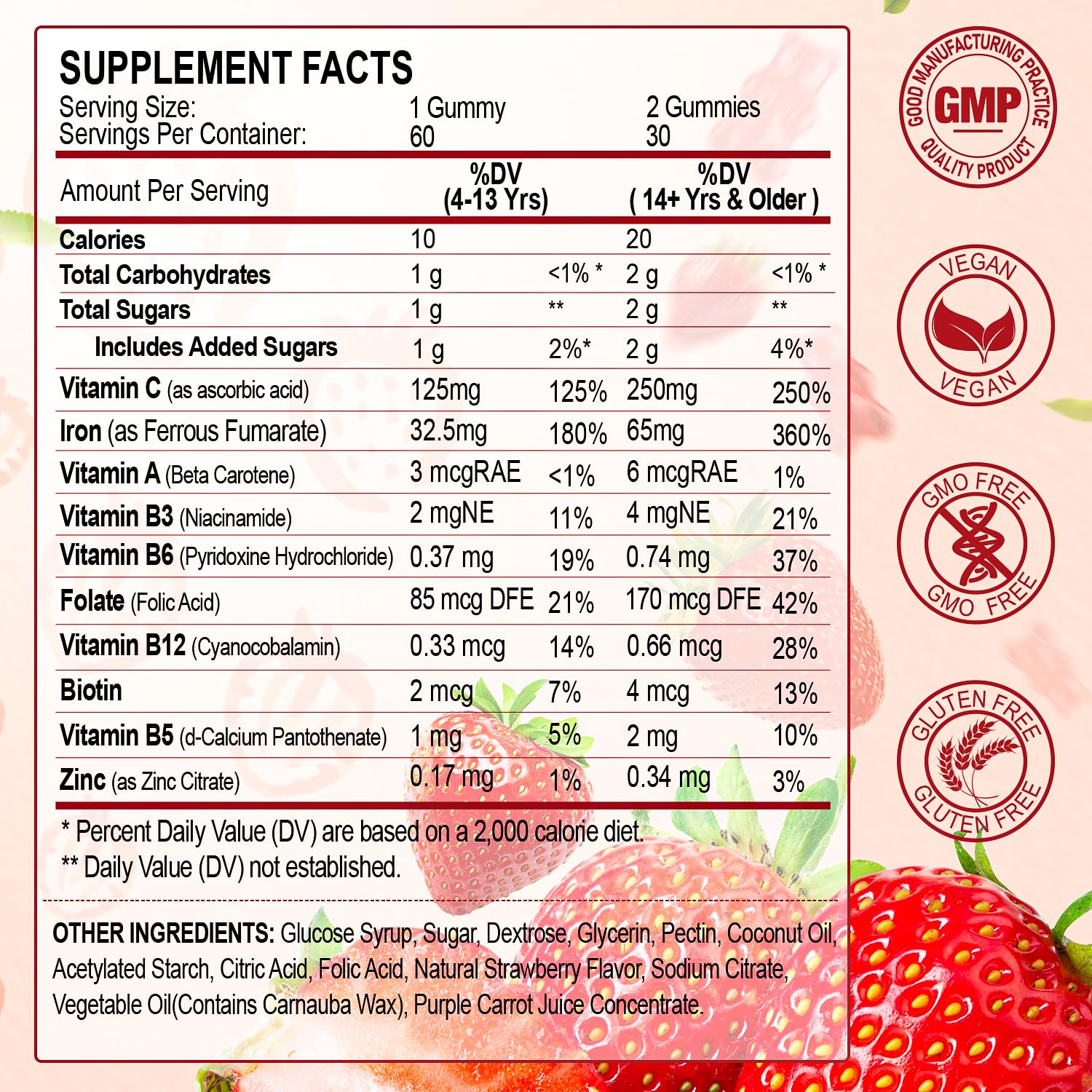 Bonbons gélifiés ZHPHK saveur fraise, goût naturel et agréable.