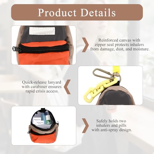 ÉTUI inhalateur avec cordon de portage, déplacement facilité