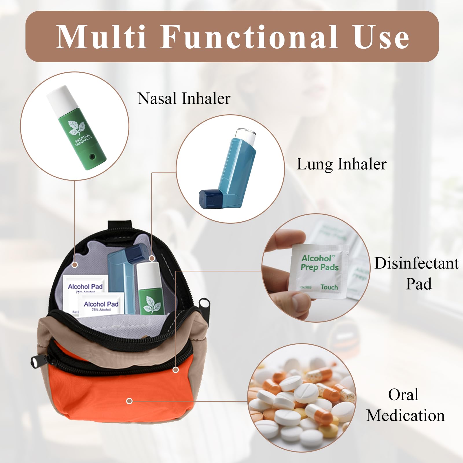 ÉTUI inhalateur en matériau léger, transport confortable