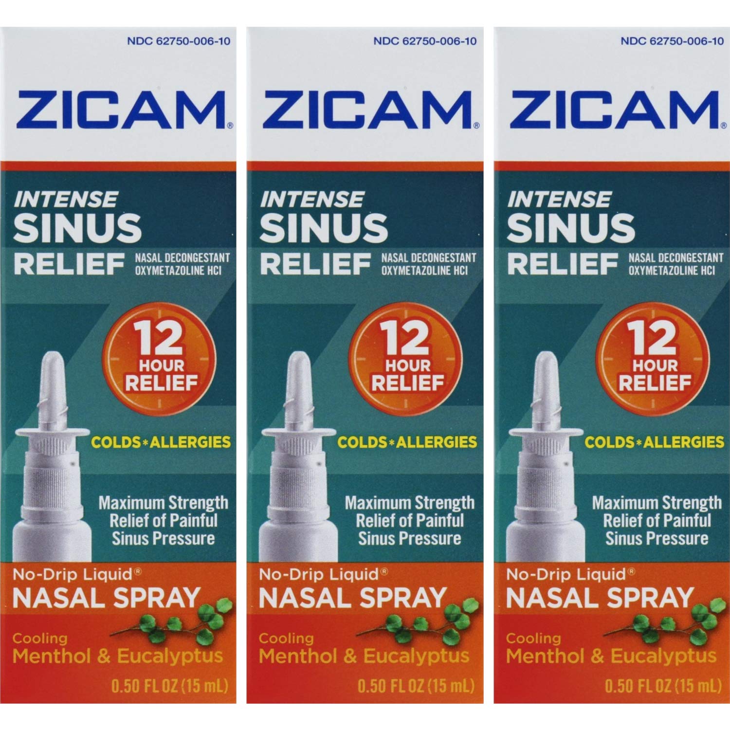 Zicam Intense Sinus Relief, bouteille pompe menthol: soulagement rapide et fraîcheur.
