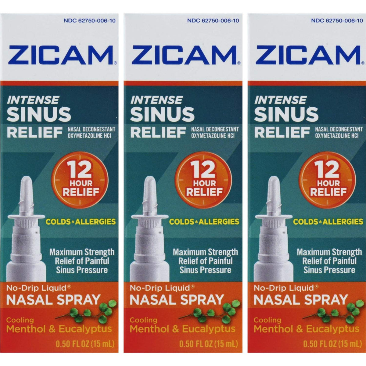 Zicam Intense Sinus Relief, bouteille pompe menthol: soulagement rapide et fraîcheur.