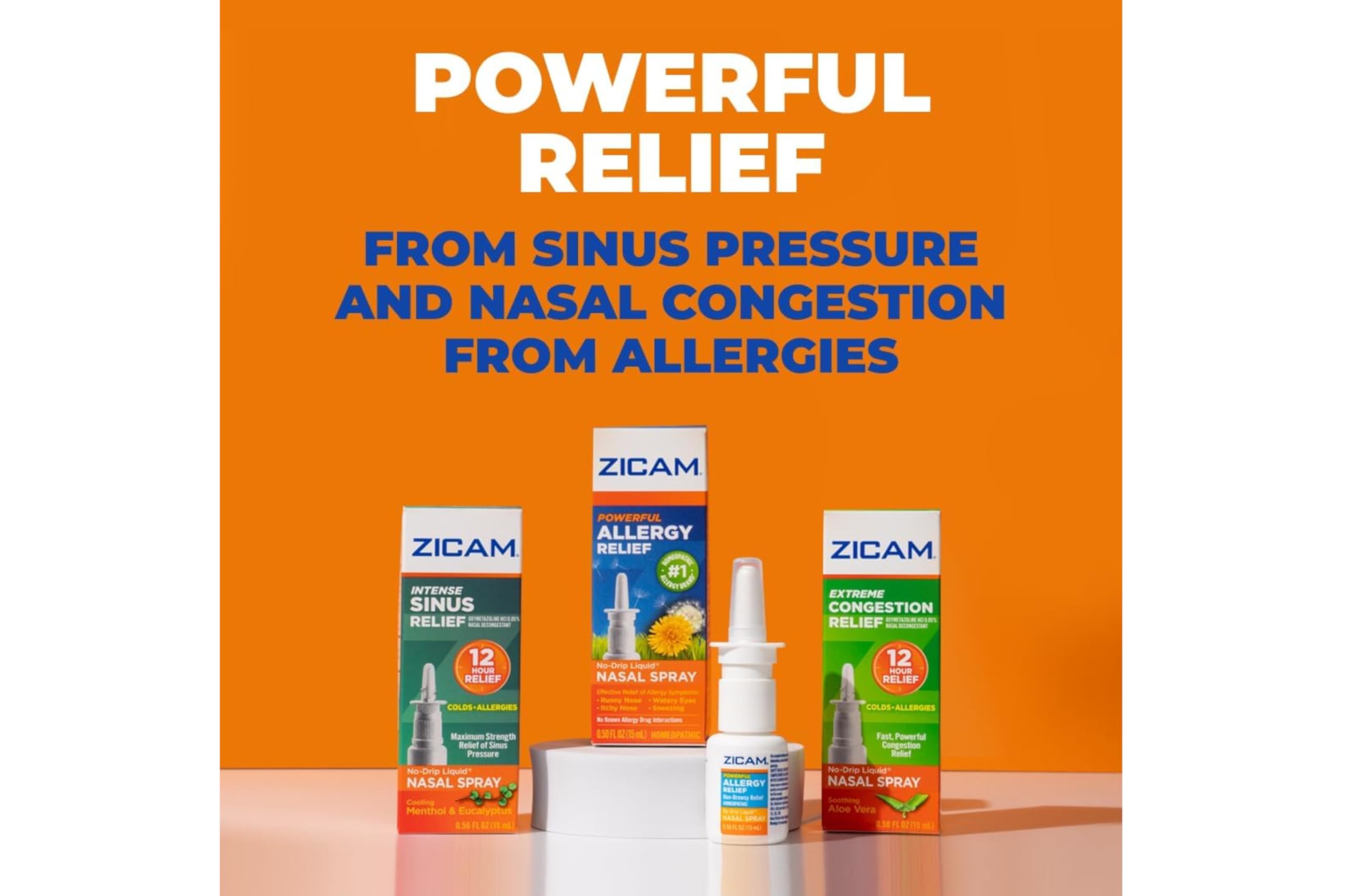 Zicam Intense Sinus Relief, menthol et eucalyptus: arômes rafraîchissants.