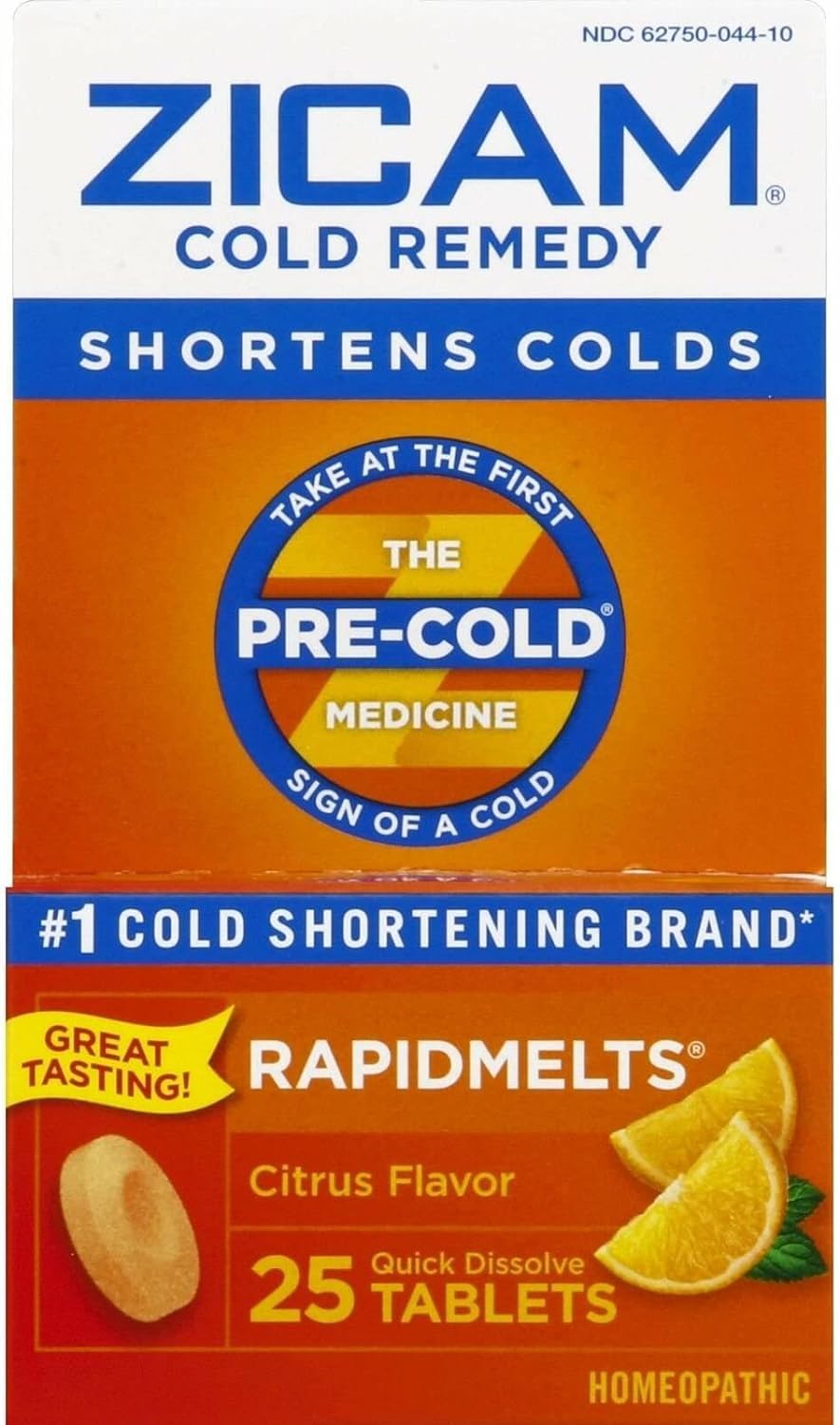 Boîte Zicam RapidMelts citrus, pack de trois, pratique à emporter au quotidien.