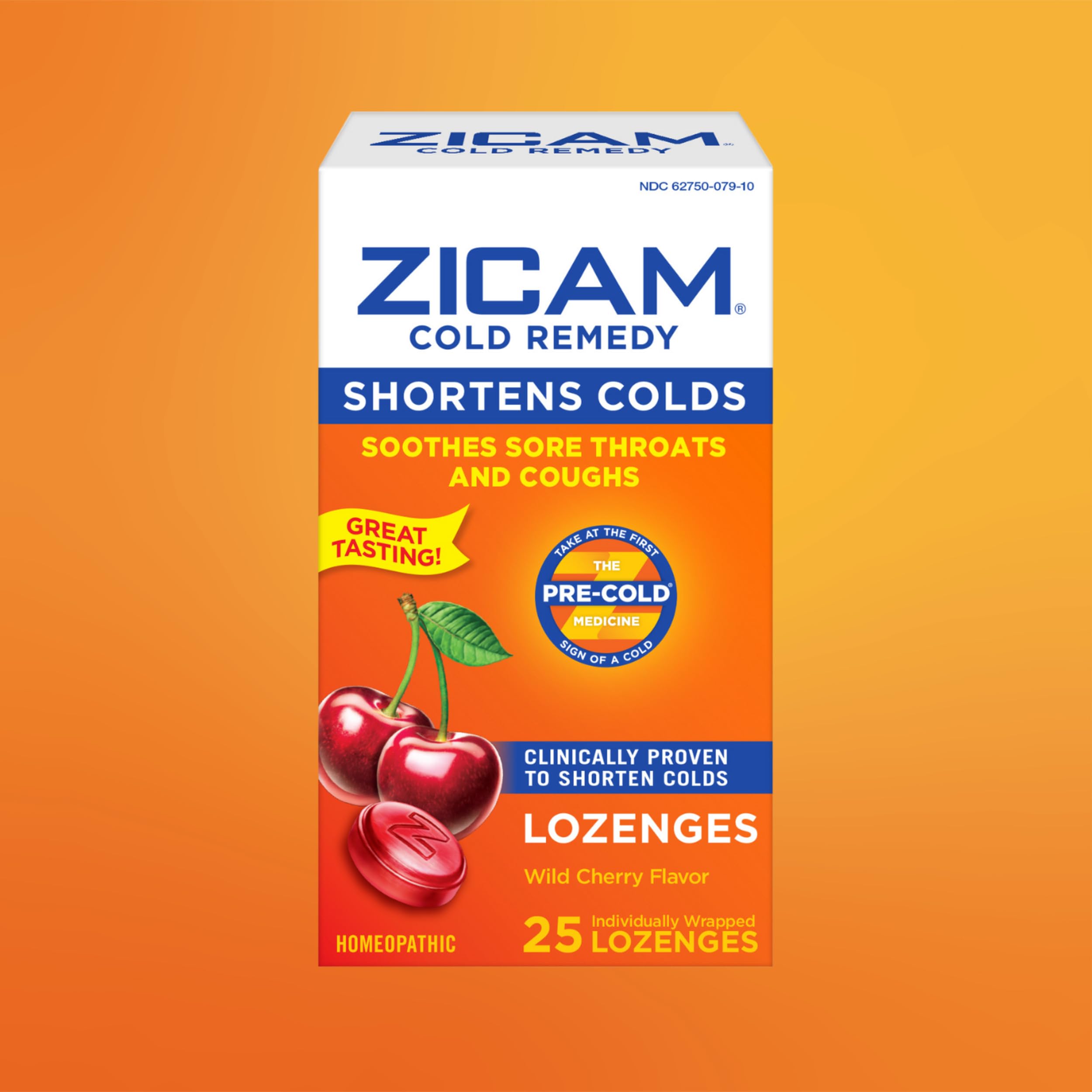 Pastille Zicam cerise sauvage emballée prêt à l'emploi.
