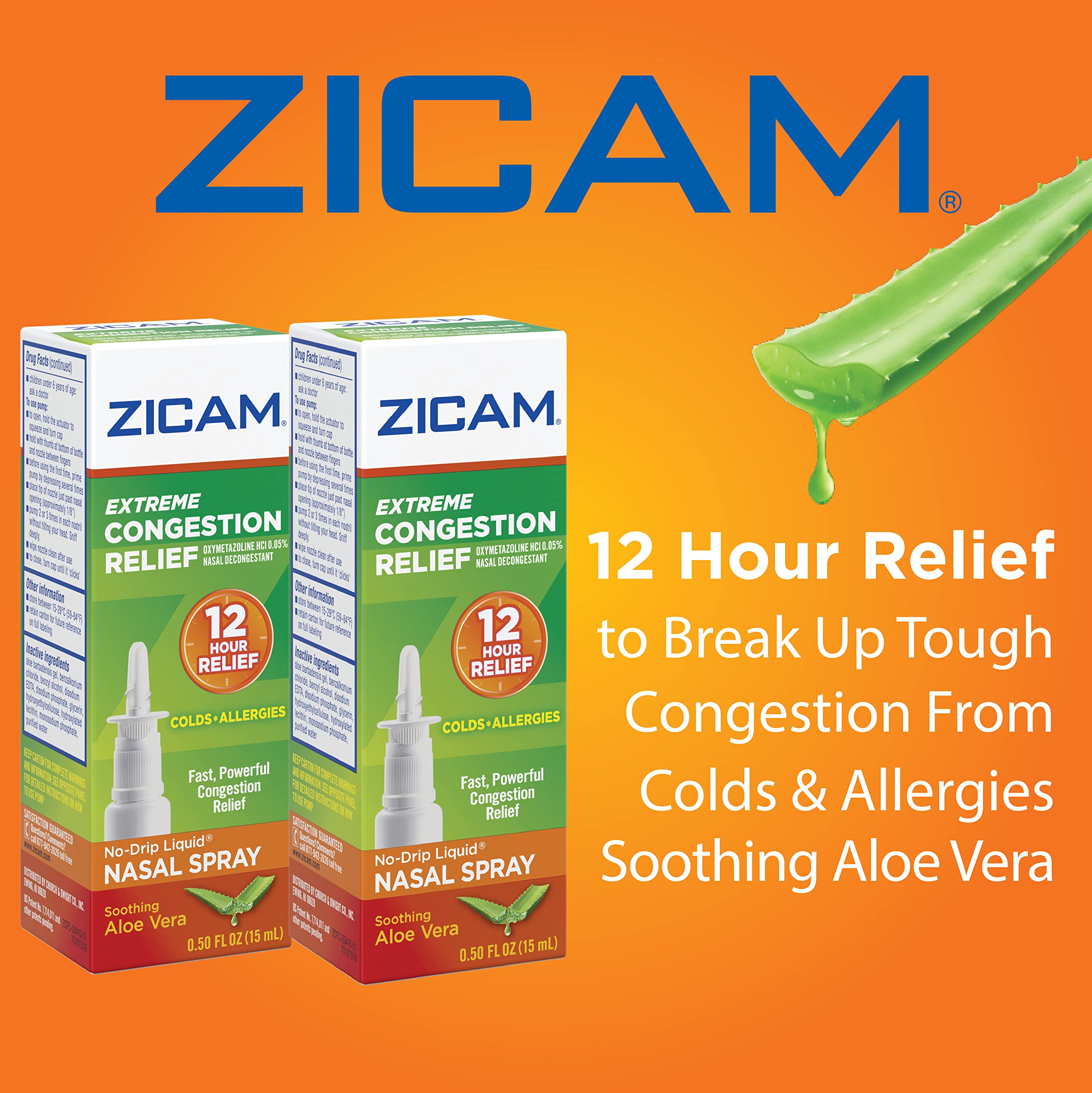 Zicam spray nasal sans goutte prêt à l'emploi pour la congestion.