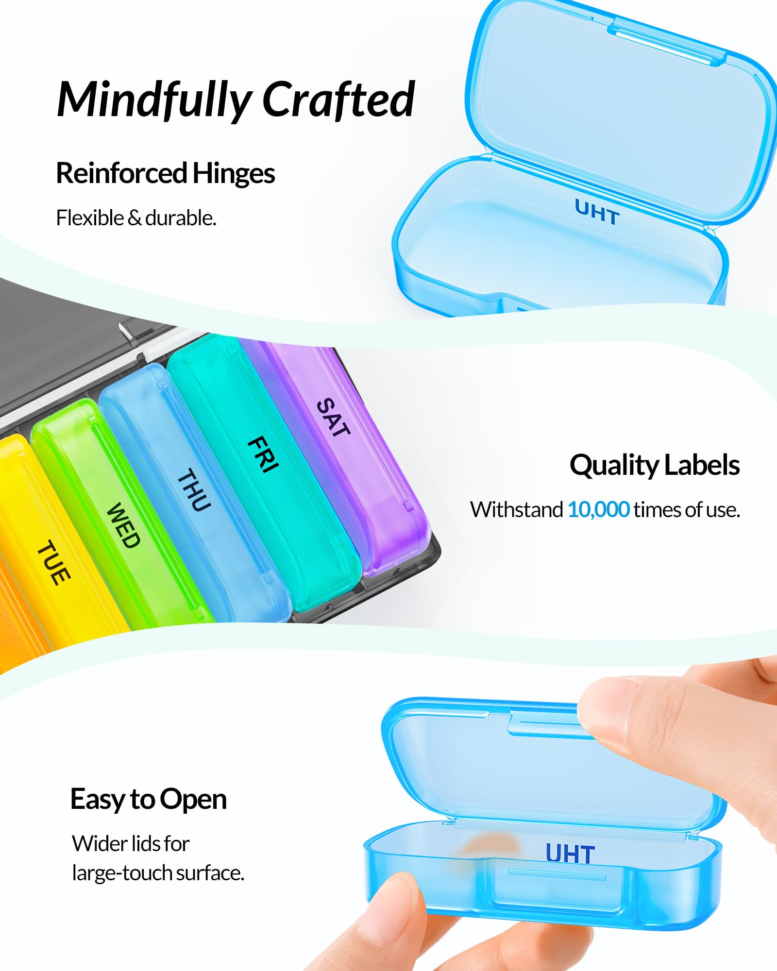 ZIKEE code couleur et étiquetage par date pour organiser vos pilules.