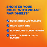 Zicam RapidMelts citron – peut aider à raccourcir la durée du rhume s'il est pris tôt.