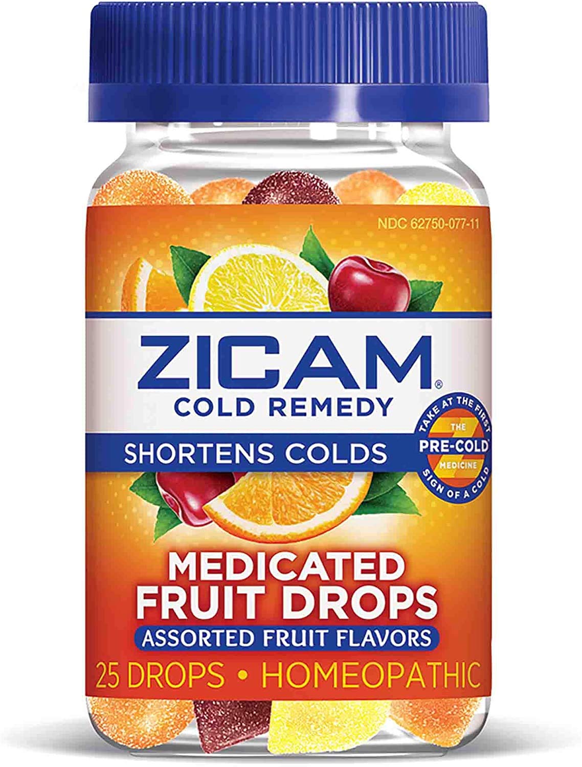 Pastilles Zicam remède rhume au zinc, gommes fruits, pack de deux.