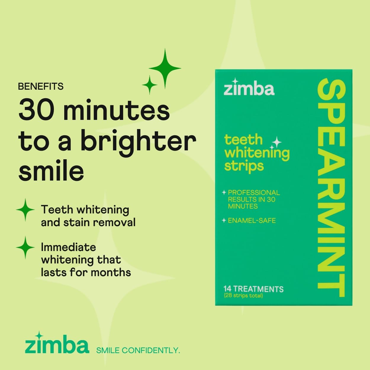 Zimba bandes blanchiment menthe-poivrée adhesion forte pour un port sans souci