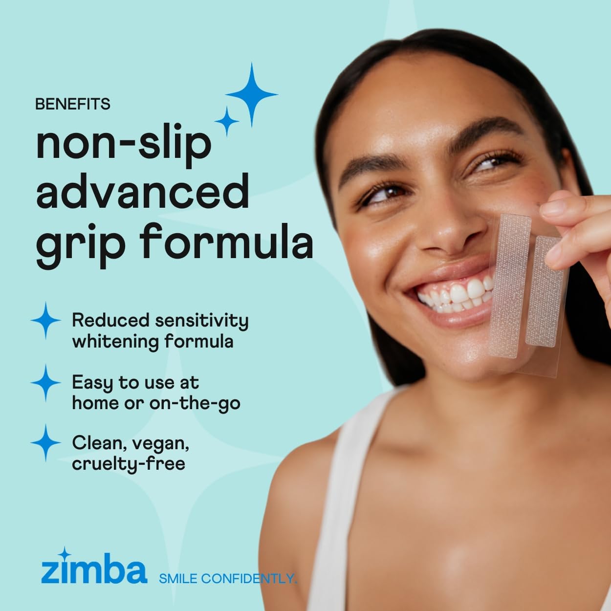 Goût menthe frais des bandes Zimba Strips pour une routine agréable.
