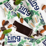 Barre Zing proteinee vegan texture creme menthe fraiche.