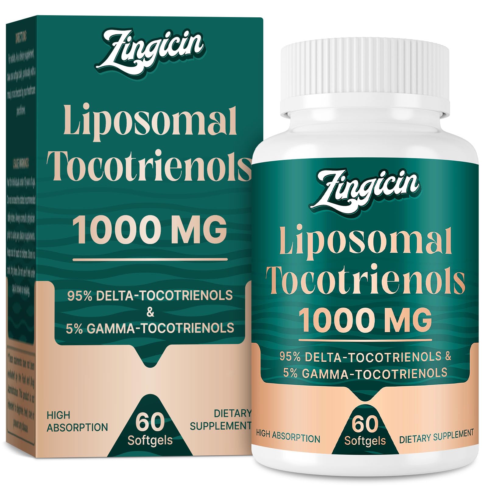 Zingicin vitamine E tocotrienols - bouteille: absorption améliorée grâce à la liposomalité.