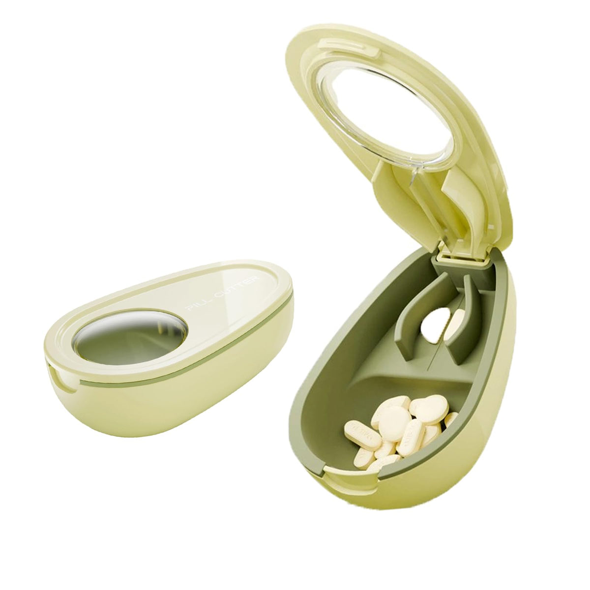 Zinmilin coupe-pilules forme-avocat pour des doses précises en un seul geste.