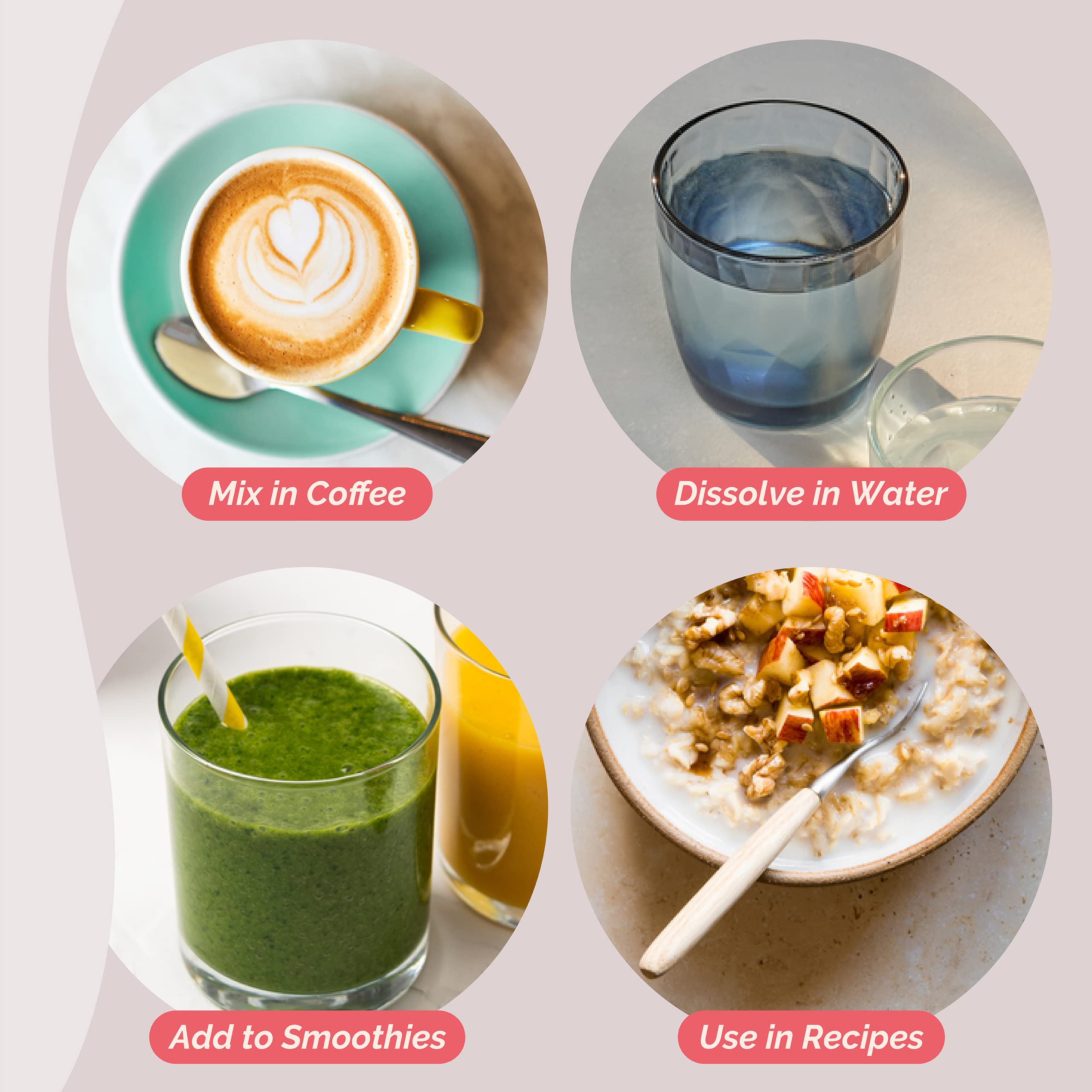 Petit bol avec Zint Collagen Peptides XL, petit-déjeuner sain et pratique.