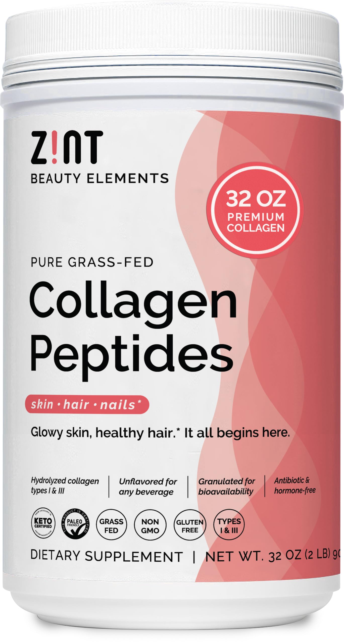 Bouteille Zint Collagen Peptides XL, ingestion facile dans les boissons quotidiennes.
