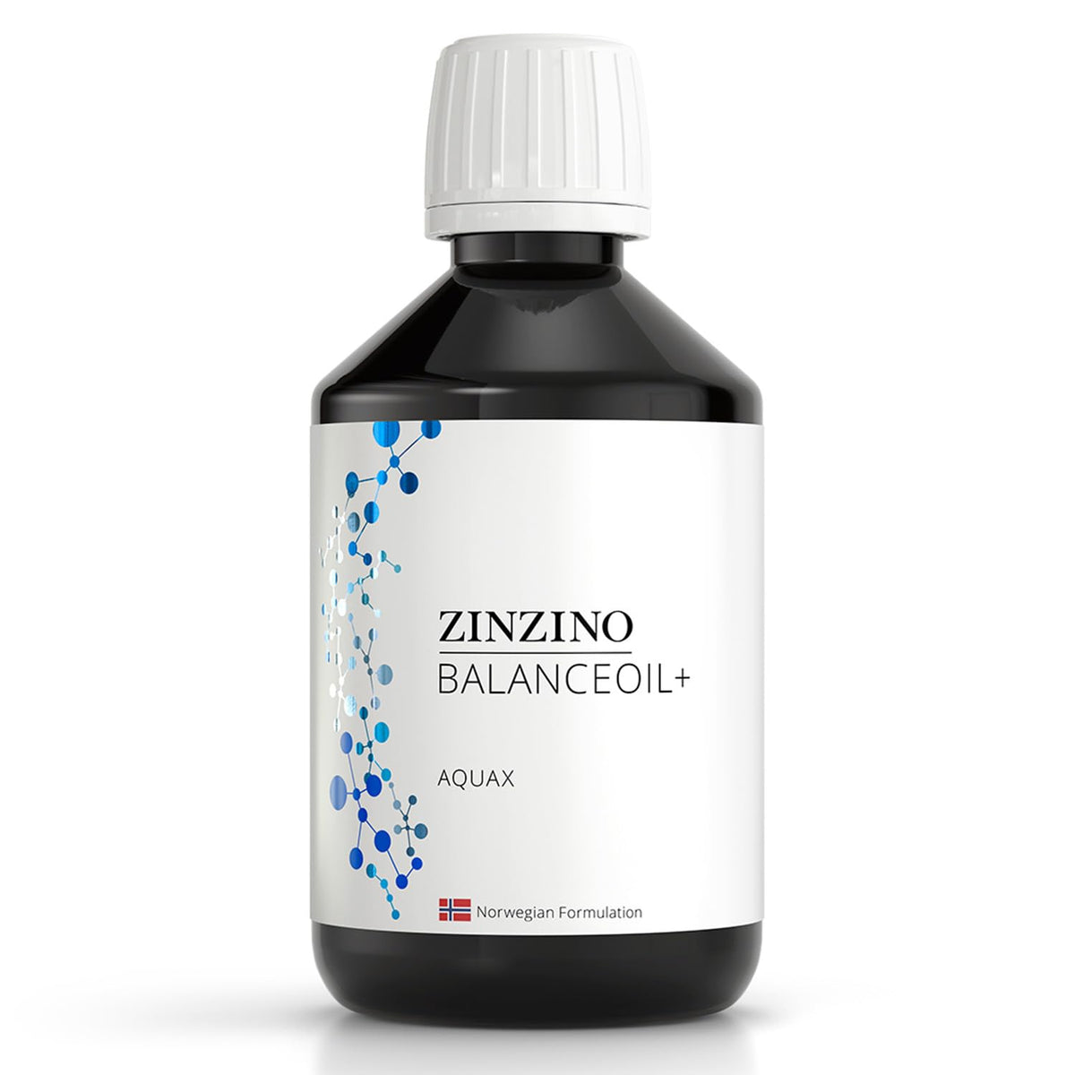 Zinzino BalanceOil+ AquaX dans sa bouteille prête à mélanger pour une boisson plus agréable
