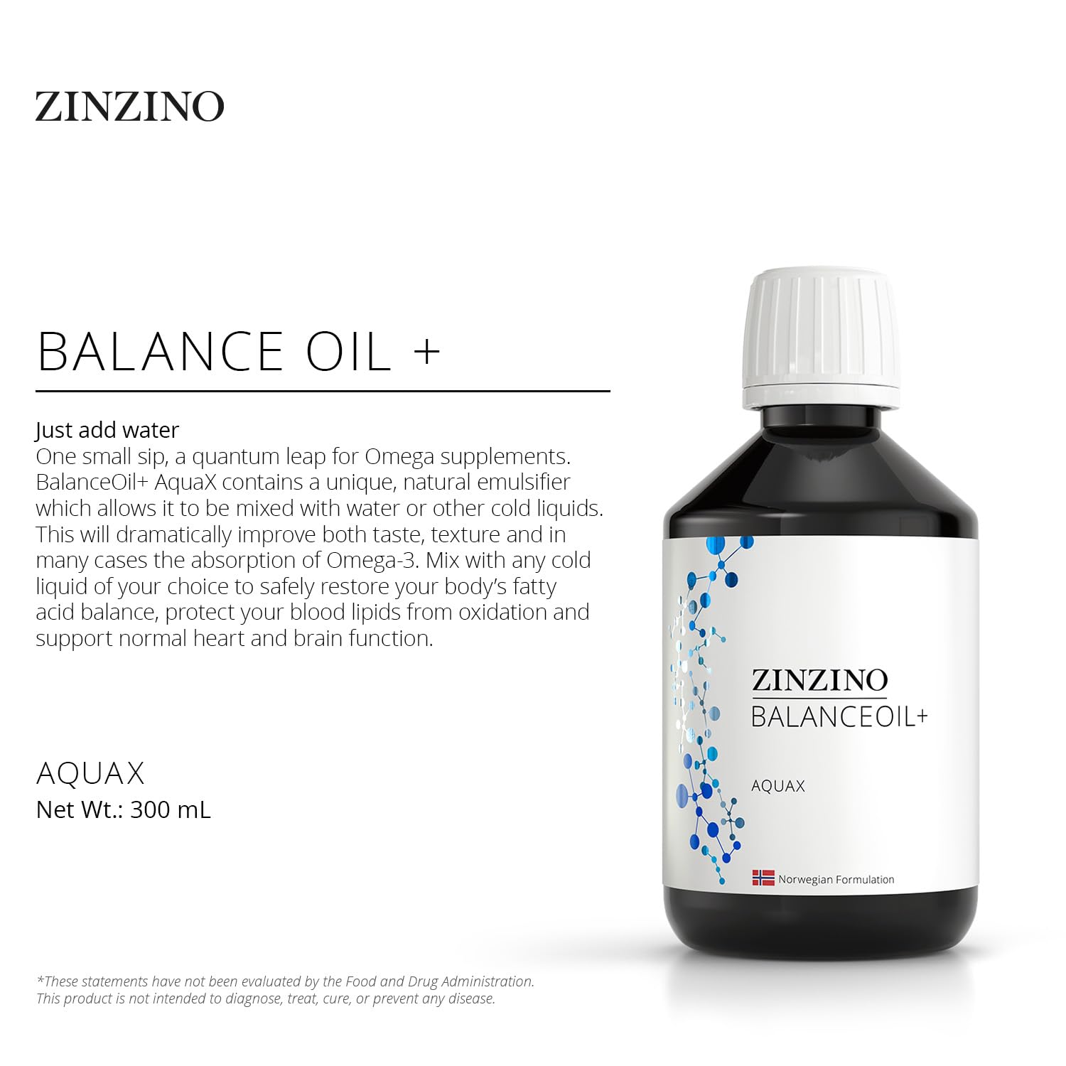 Zinzino BalanceOil+ AquaX se mélange rapidement dans l'eau froide pour une expérience légère
