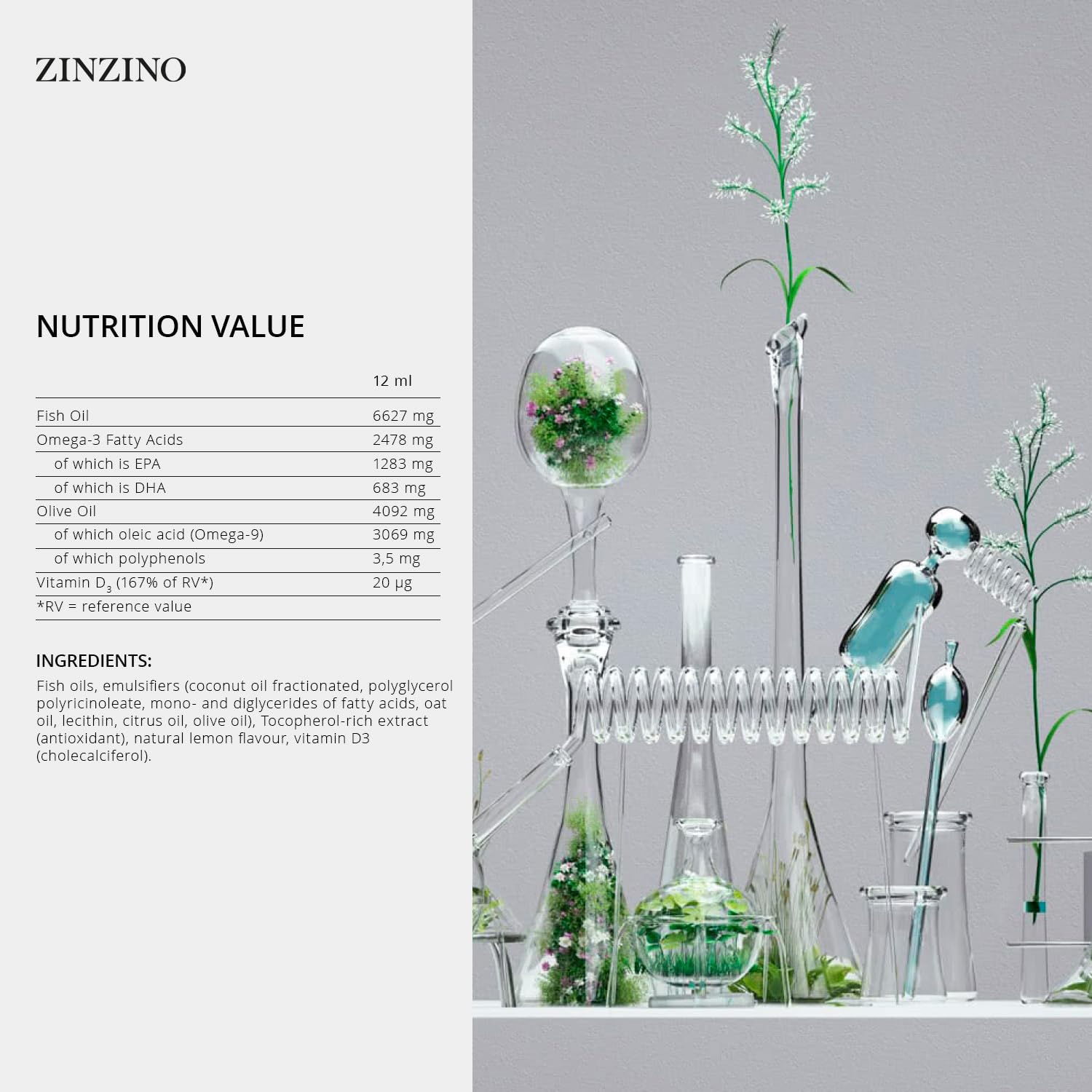 Zinzino BalanceOil+ AquaX émulsifiant naturel améliore la dissolution dans l'eau et le goût