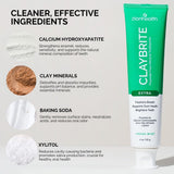 Dents propres avec Zion Health ClayBrite — éclat et propreté.