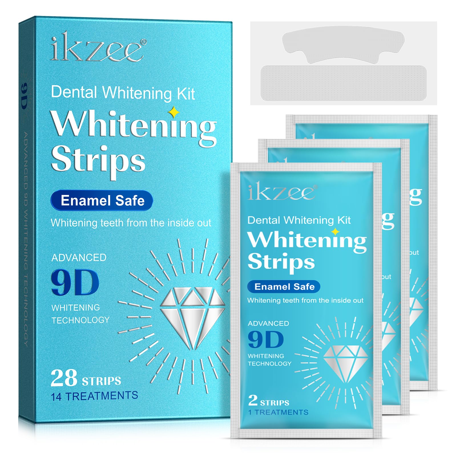ZIXAOK Bandes blanchantes sans peroxyde dans leur emballage pratique pour usage domestique.