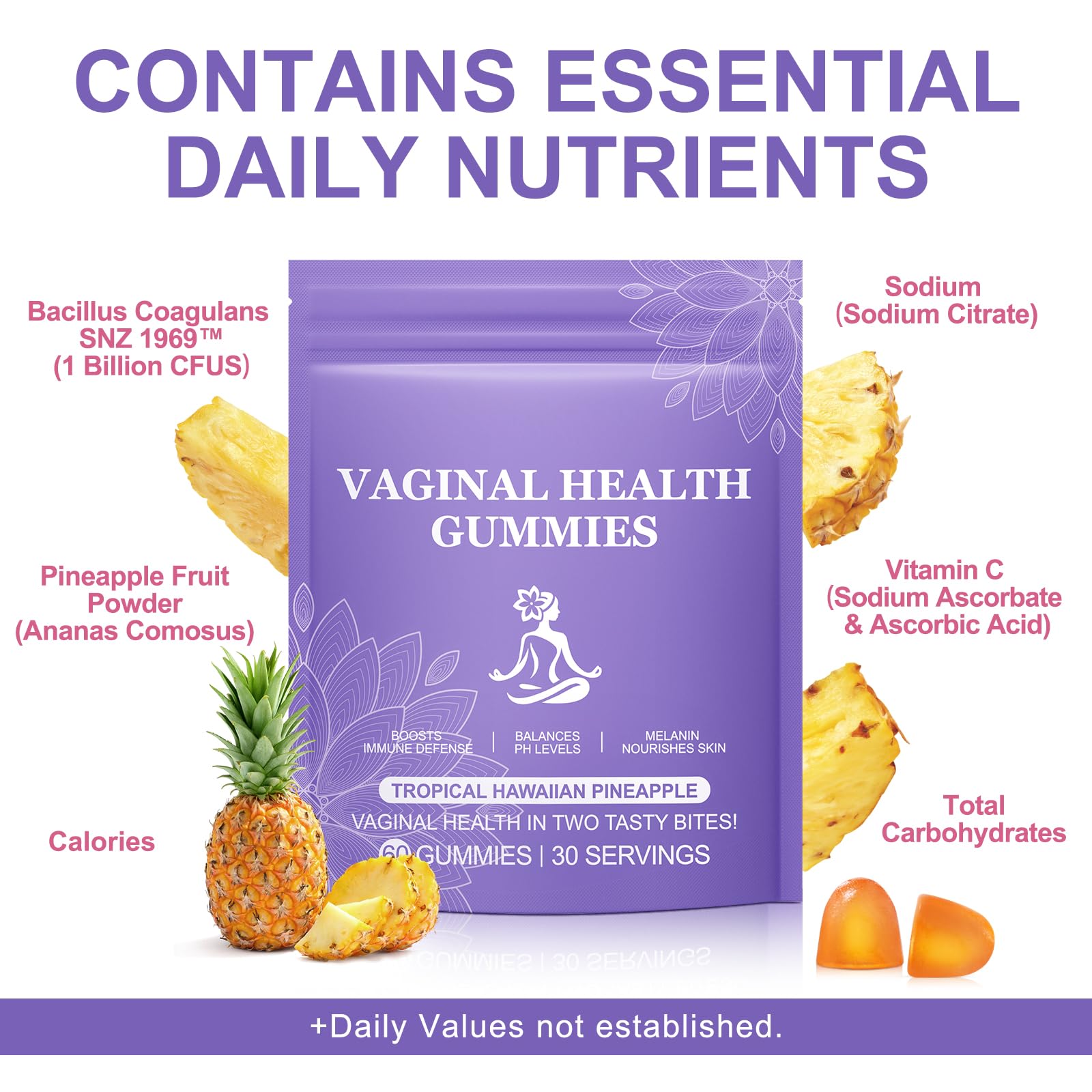 ZIXAOK flore vaginale avec gommes pour le bien-être intime.
