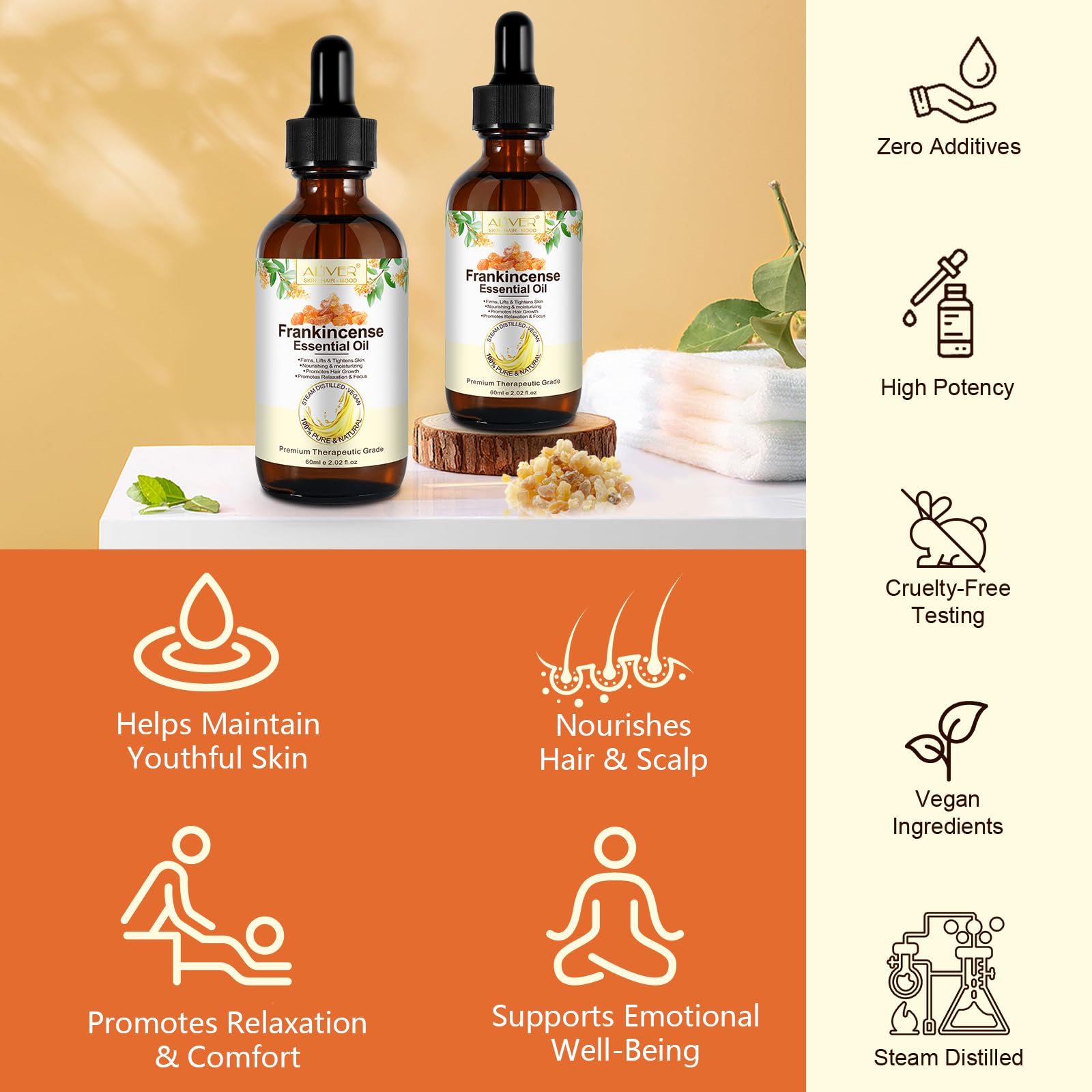 Massage visage avec huile d’encens ZIXAOK et gua sha pour un effet relaxant.