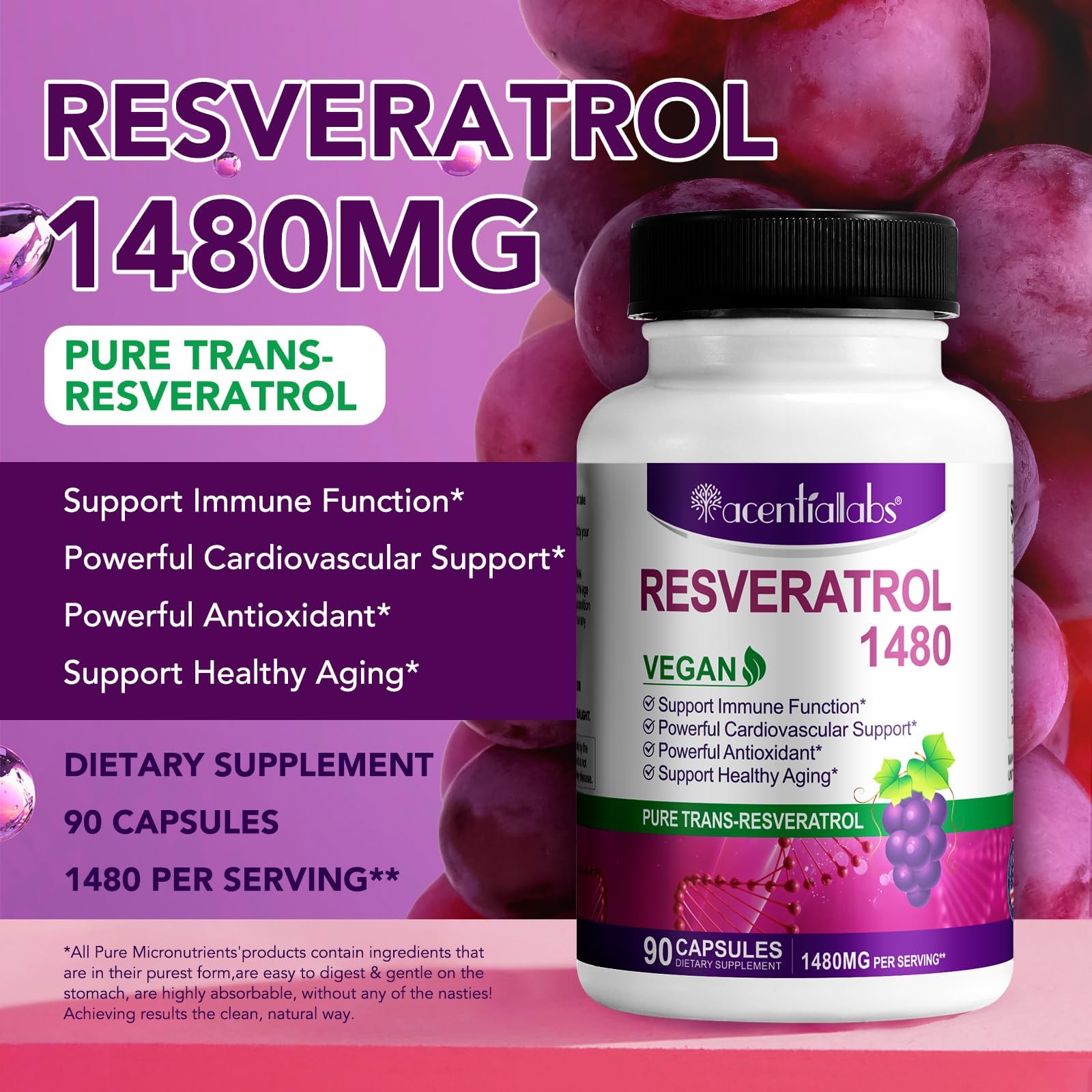 ZIXAOK résveratrol capsules végétales: formulation vegan et absorption améliorée.