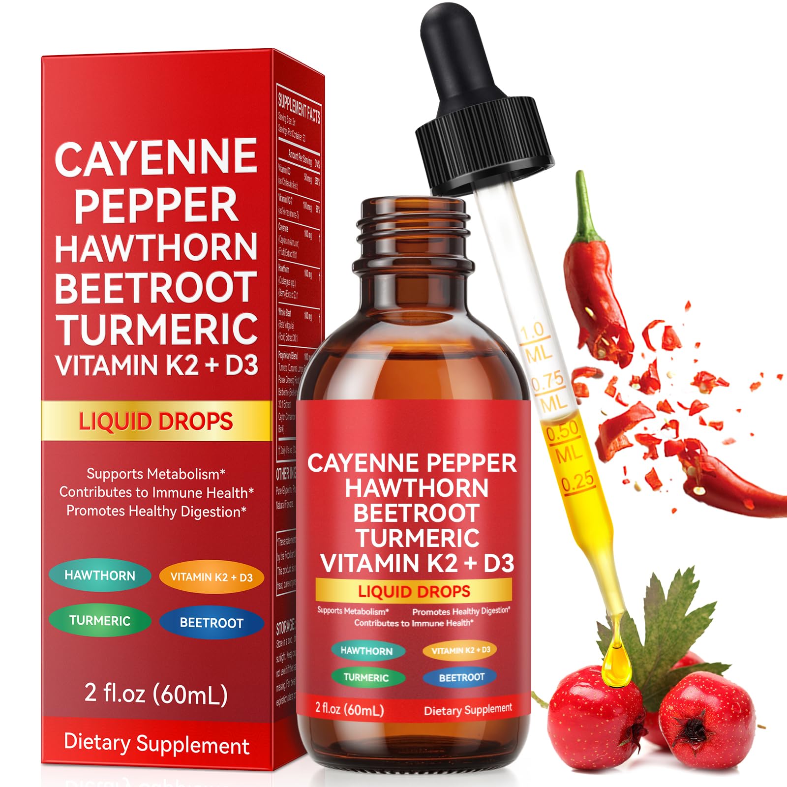 Gouttes Cayenne ZIXBMHYJ dans une bouteille pratique pour une utilisation rapide.