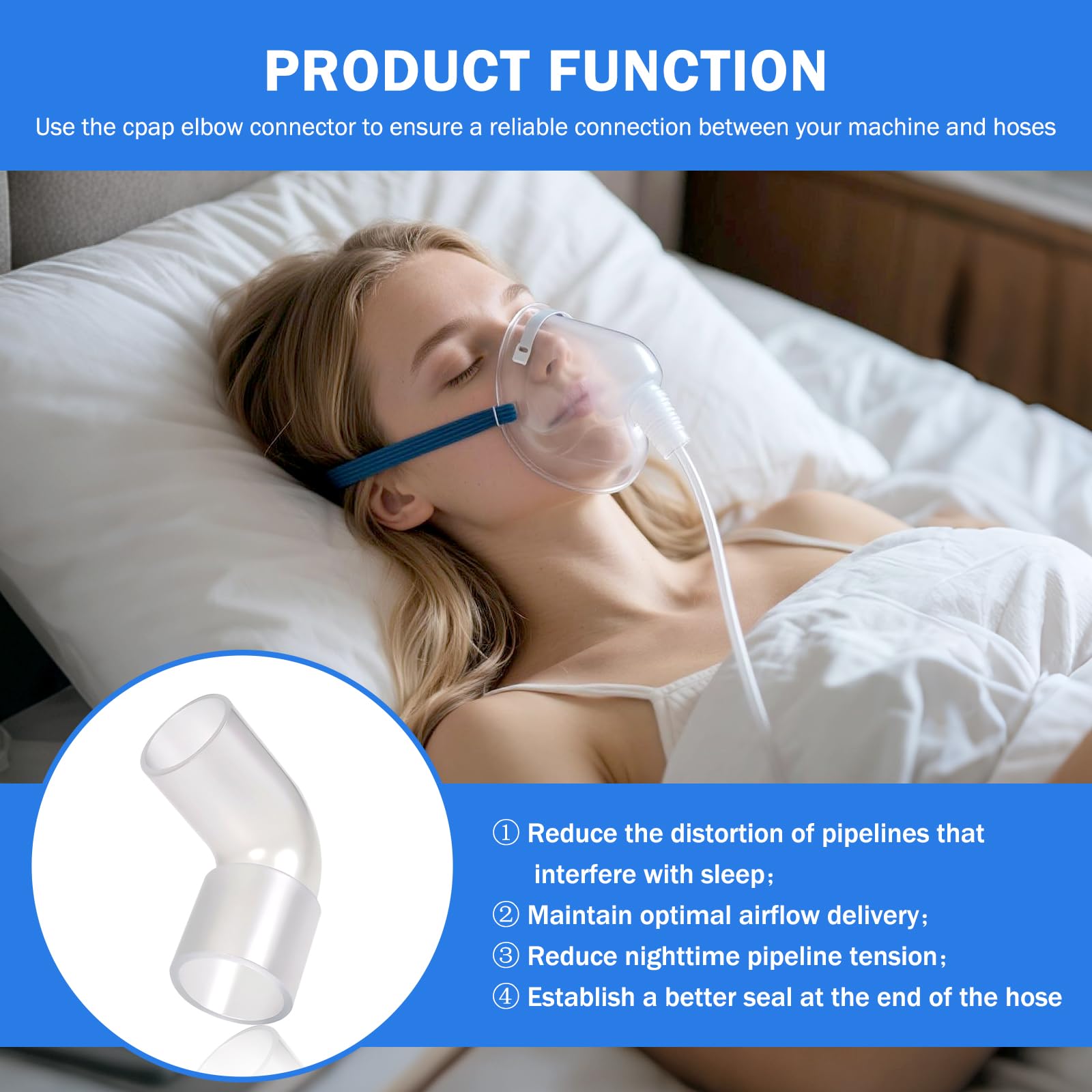 ZJZZJZ-connecteur-coude-tube-cpap-90degres, orientation optimale et flux régulier