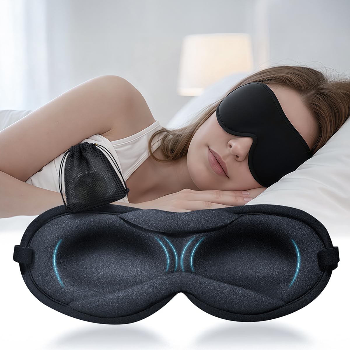 Masque ZLZQER noir 3D ultra mince pour obscurité efficace et confort immédiat
