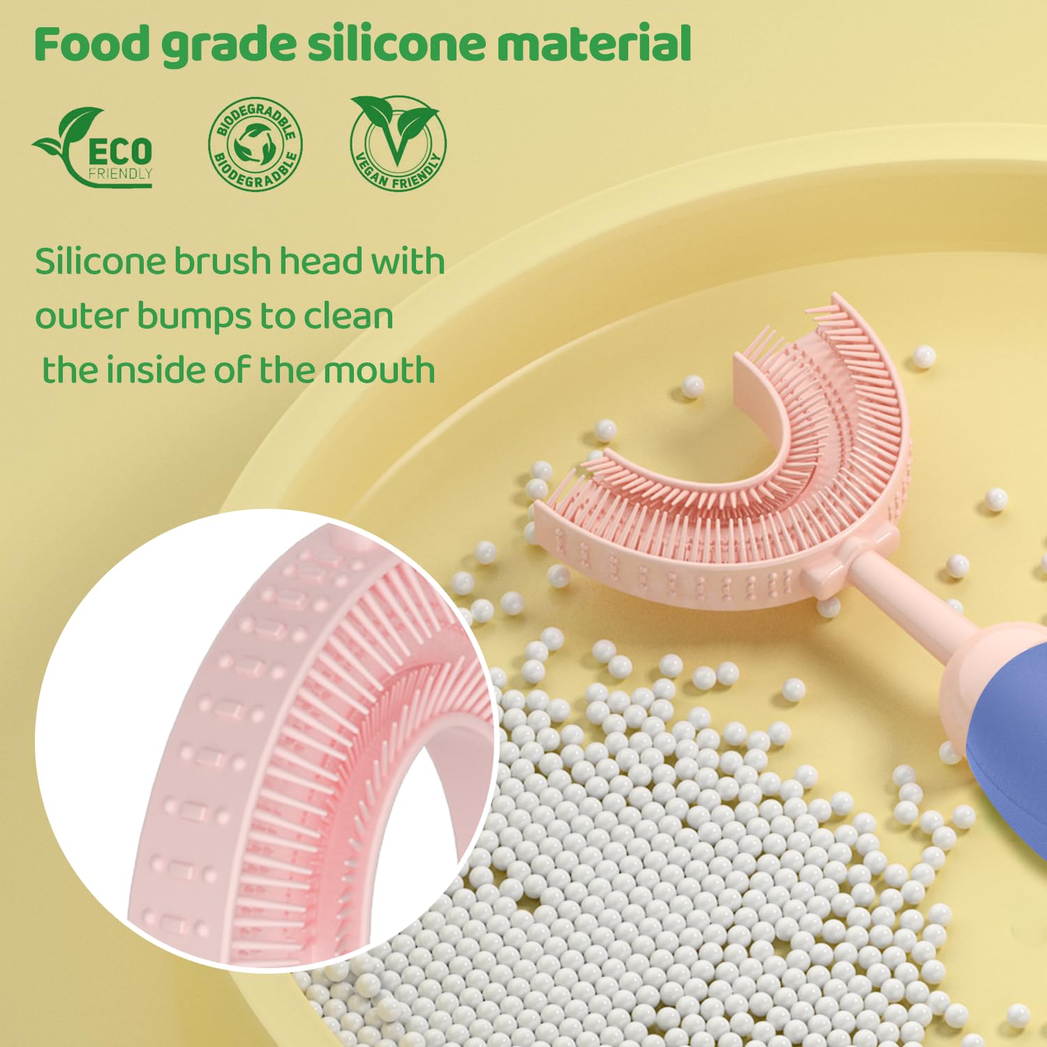 Tête ZMRZ en silicone alimentaire doux pour dents sensibles.