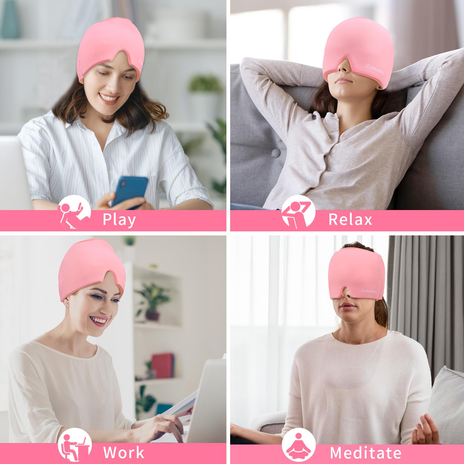 ZNÖCUETÖD cap-gel migraine: vue détail, gel épais offrant un refroidissement durable