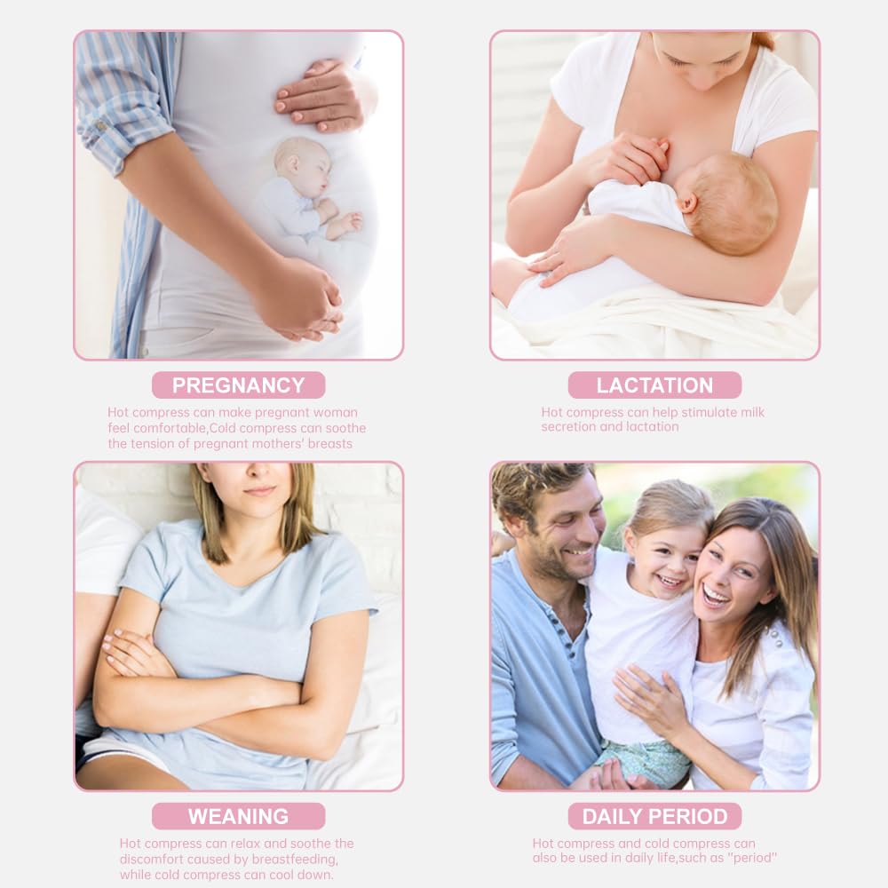ZNÖCUETÖD compresse gel sein rose matériaux-sûrs – sans latex et sans BPA/BPS