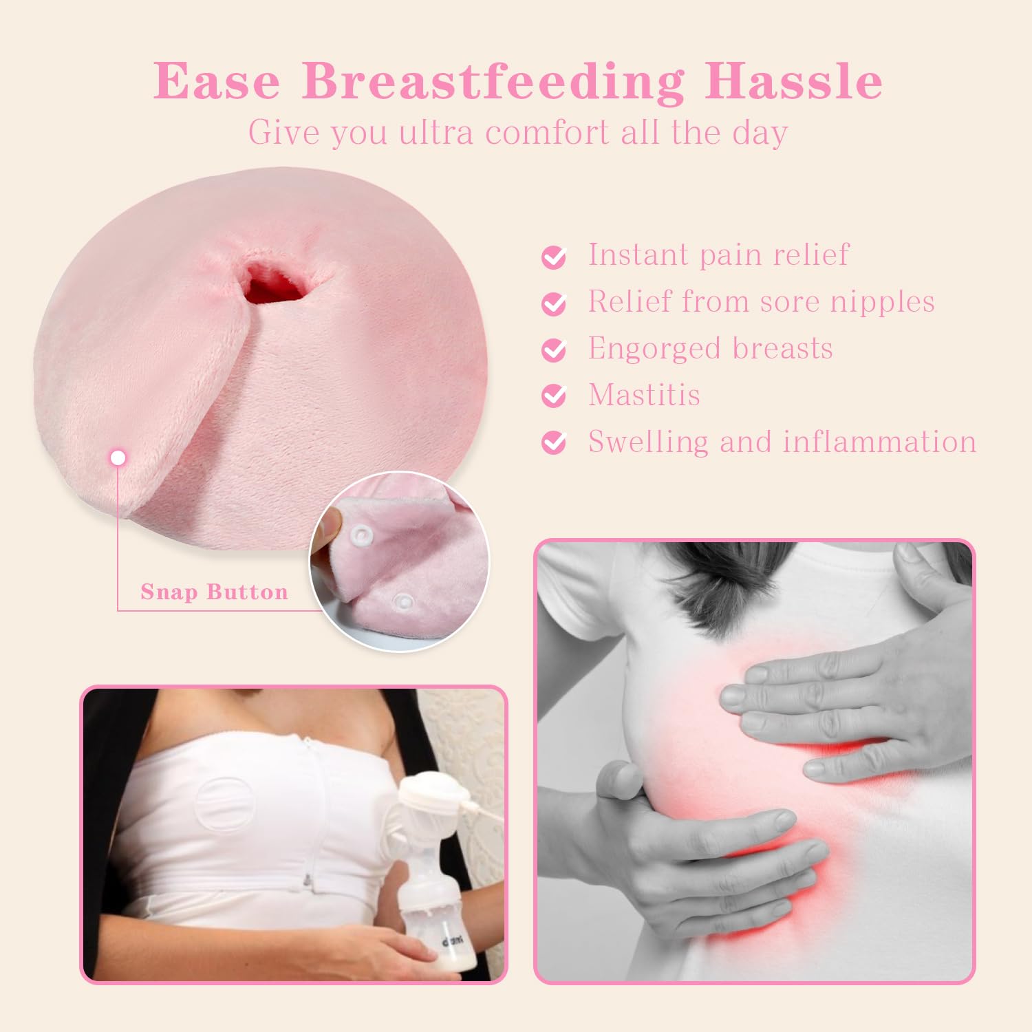ZNÖCUETÖD compresse gel sein rose refroidissement – soulagement rapide grâce au froid