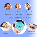 ZNÖCUETÖD Masque yeux chaleur micro-ondes bleu, soulage les tensions et procure chaleur apaisante.